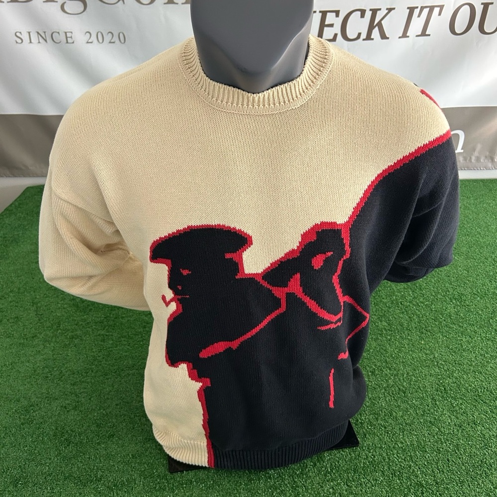 Slazenger Golf Shop Collection Piping Golfman XL 100% Cotton Knit Sweater